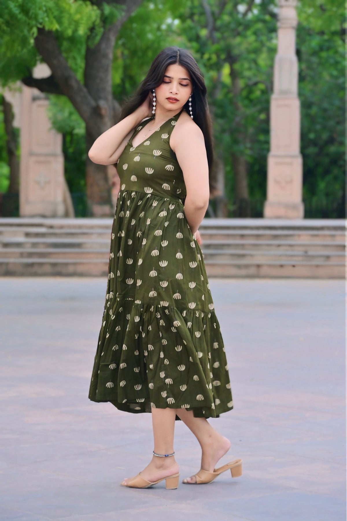 Halter Neck Midi Dress