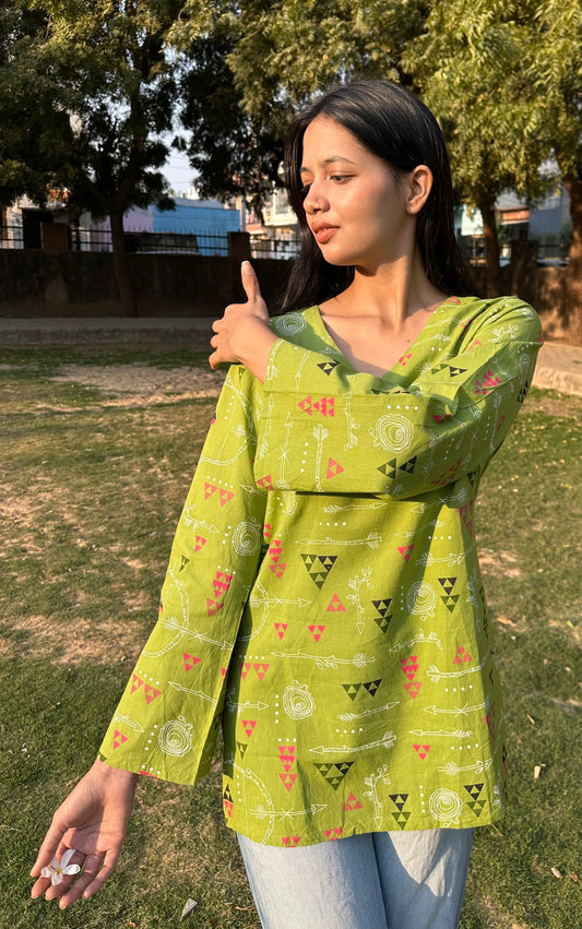 Printed Cotton Short Kurti