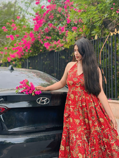 Halter Neck Midi Dress