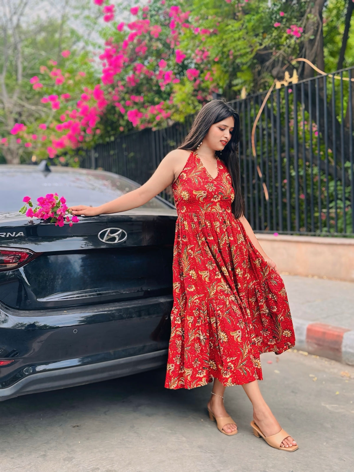Halter Neck Midi Dress