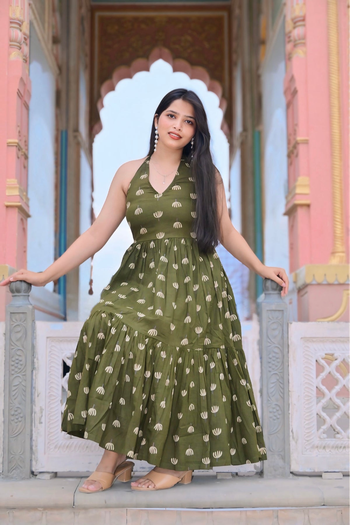 Halter Neck Midi Dress