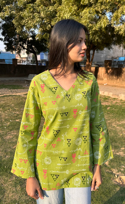 Printed Cotton Short Kurti