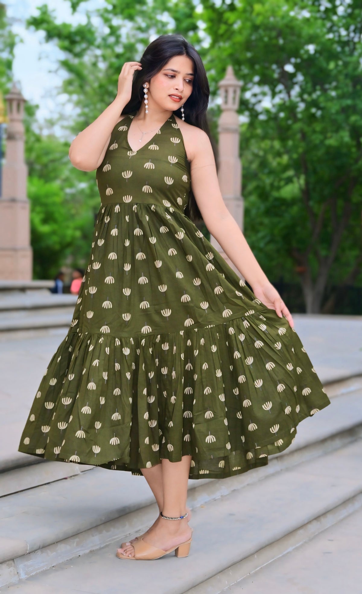 Halter Neck Midi Dress