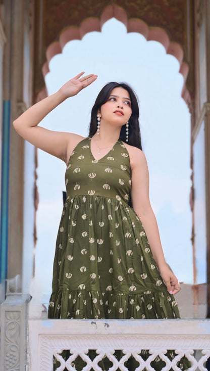Halter Neck Midi Dress